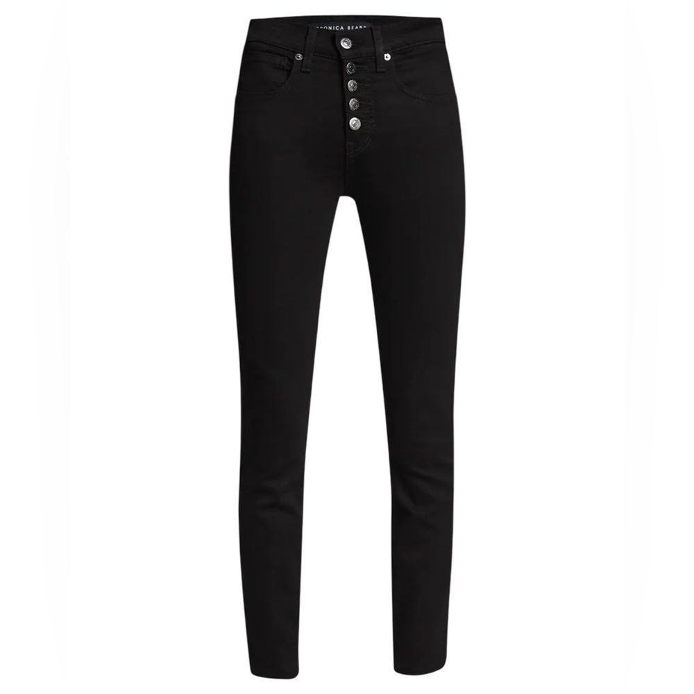 Veronica Beard Women’s Black Debbie High-Rise Button Fly Skinny Jeans- Size 28